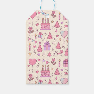 Etiqueta Para Presente Padrão de Celebração da Festa da Princesa Doce
