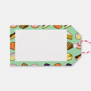 Etiqueta Para Presente Padrão de deserto de pastelaria e Rosquinha de pas