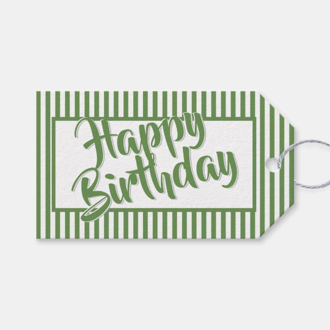 Etiqueta Para Presente Padrão de distribuição simples verde/branco Todas  (Frente (horizontal))