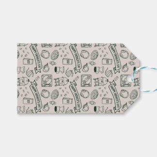 Etiqueta Para Presente Padrão de Doodle do Dia dos Pais Moderno Pai Milen