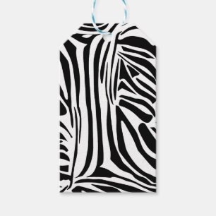 Etiqueta Para Presente Padrão de Estampa de Zebra Preta e Branca em Negri