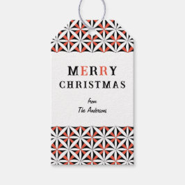 Etiqueta Para Presente Padrão de estrelas de neve lindo de Natal CC1281