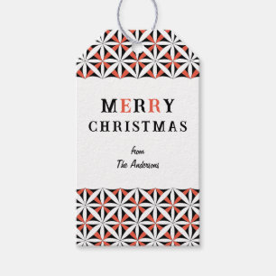 Etiqueta Para Presente Padrão de estrelas de neve lindo de Natal CC1281