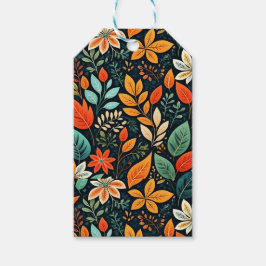 Etiqueta Para Presente Padrão de Flores Exóticas Florais