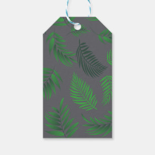 Etiqueta Para Presente Padrão de Folhas Tropicais 13