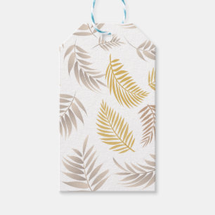 Etiqueta Para Presente Padrão de Folhas Tropicais 7