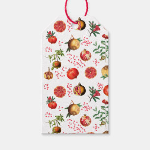 Etiqueta Para Presente Padrão de Fruta do Pomegranato do Mediterrâneo