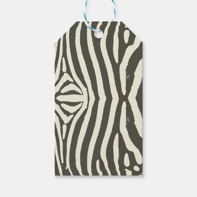 Etiqueta Para Presente Padrão de Impressão de Animais Zebra Stripe (Frente)