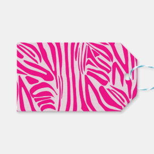 Etiqueta Para Presente Padrão de Impressão de Zebra Rosa