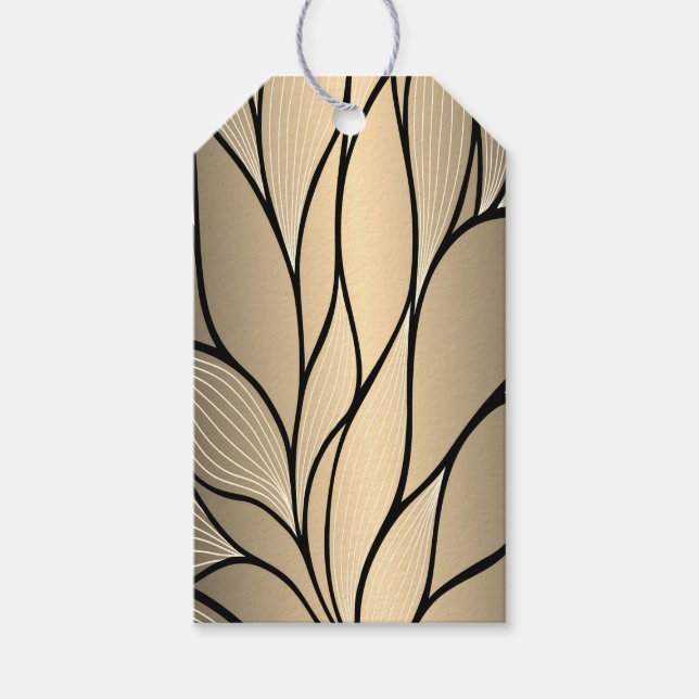 Etiqueta Para Presente Padrão de licença criativa Dourada antiga (Frente)