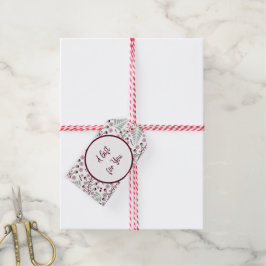 Etiqueta Para Presente Padrão de Natal Vermelho e Verde Clássico