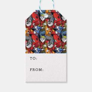 Etiqueta Para Presente Padrão de Patinete de gatos e cães Adicionar seu