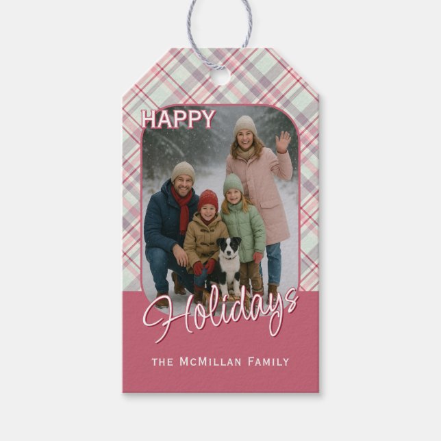 Etiqueta Para Presente Padrão de Xadrez Russo Clássico Elegante (Frente)