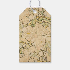 Etiqueta Para Presente Padrão Floral Art Nouveau Mucha