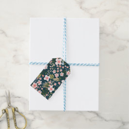Etiqueta Para Presente Padrão Floral Rosa e Branco Elegante