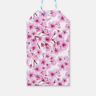 Etiqueta Para Presente Padrão florescente de cereja