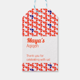 Etiqueta Para Presente Padrão Laranja Branco SHRIMPLY, Chá de fraldas Aqi