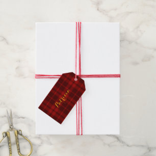 Etiqueta Para Presente Padrão Marrom e Preto Nome Personalizado Elegante