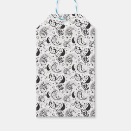 Etiqueta Para Presente Padrão Paisley Preto e Branco – Arte Textil Elegan