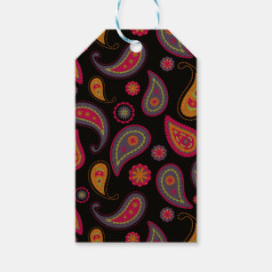 Etiqueta Para Presente Padrão sem falhas Colorir Paisley