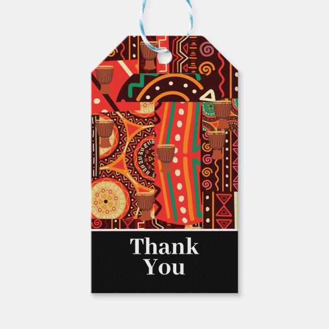Etiqueta Para Presente Padrão Tribal Afrocêntrico do Casamento Kente (Frente)
