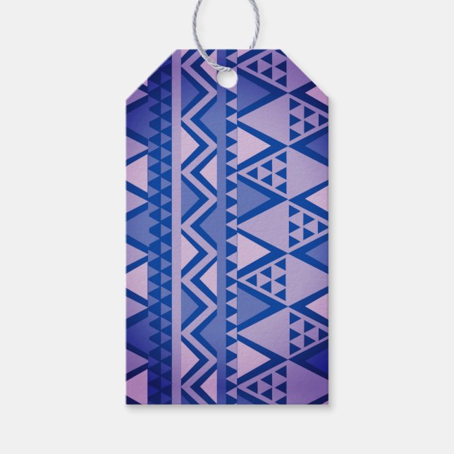 Etiqueta Para Presente Padrão Tribal Simples Violeta (Frente)
