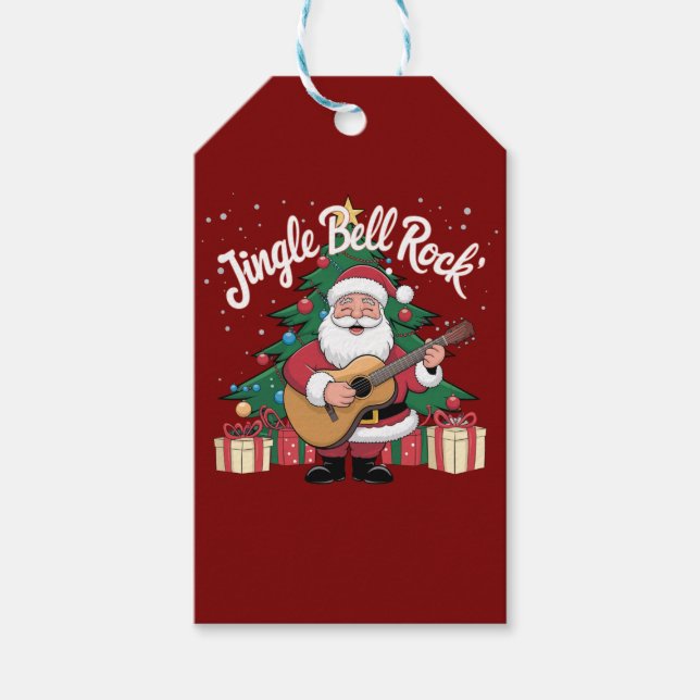 Etiqueta Para Presente Padre Natal Jingle Bell Rock (Frente)