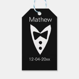 Etiqueta Para Presente padrinho de casamento adiciona nome ano arco preto