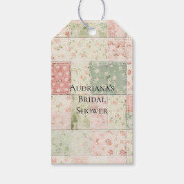 Etiqueta Para Presente Padrões de Colcha Floral Rosa Menta Western Farm