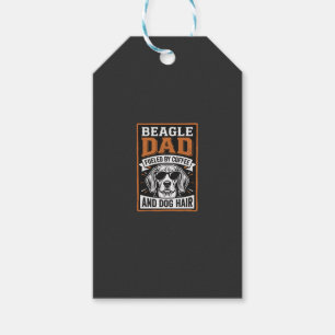 Etiqueta Para Presente Pai Beagle Energizado por Café e Pelo de Cachorro
