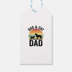 Etiqueta Para Presente Pai de Cachorro e Gato Camisa Vintage de Design de