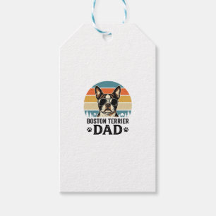 Etiqueta Para Presente Pai do Boston Terrier Design Vintage Amante de Cãe