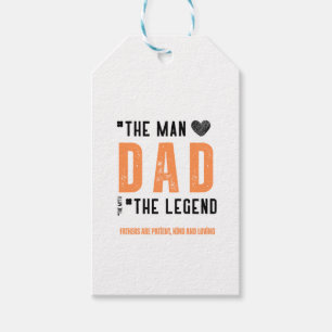 Etiqueta Para Presente "Pai: O Homem, A Lenda - Dia de os pais Sensível