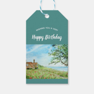 Etiqueta Para Presente Paisagem de Campo Poppy Paisagem Mola