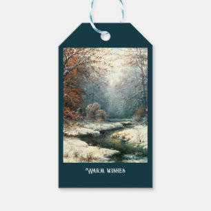Etiqueta Para Presente Paisagem do Rio de inverno