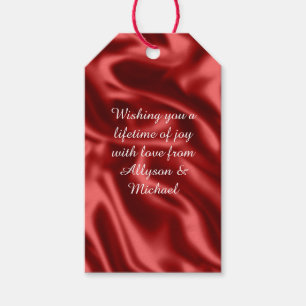 Etiqueta Para Presente Paixão Red Faux Satin Wedding