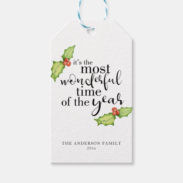 Etiqueta Para Presente Palavras de Natal Mais Maravilhosas (Frente)