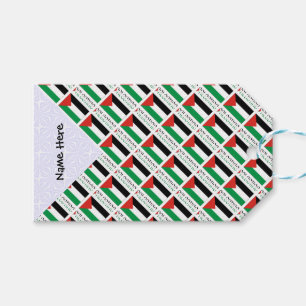 Etiqueta Para Presente Palestina Bandeira Palestina Preta Tiled Pessoal