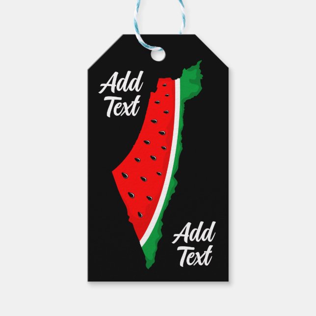 Etiqueta Para Presente Palestina - Mapa Watermelon - Símbolo da liberdade (Frente)