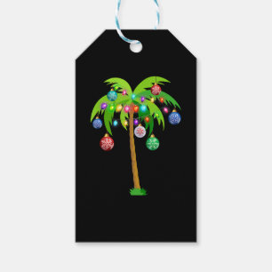 Etiqueta Para Presente Palm Tree Christmas Luz Engraçada Praia Verão