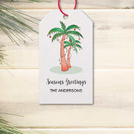Etiqueta Para Presente Palm Trees Seasons Saudações