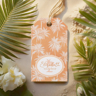 Etiqueta Para Presente Palmeira havaiana Silhouette Padrão Tacao ID1093