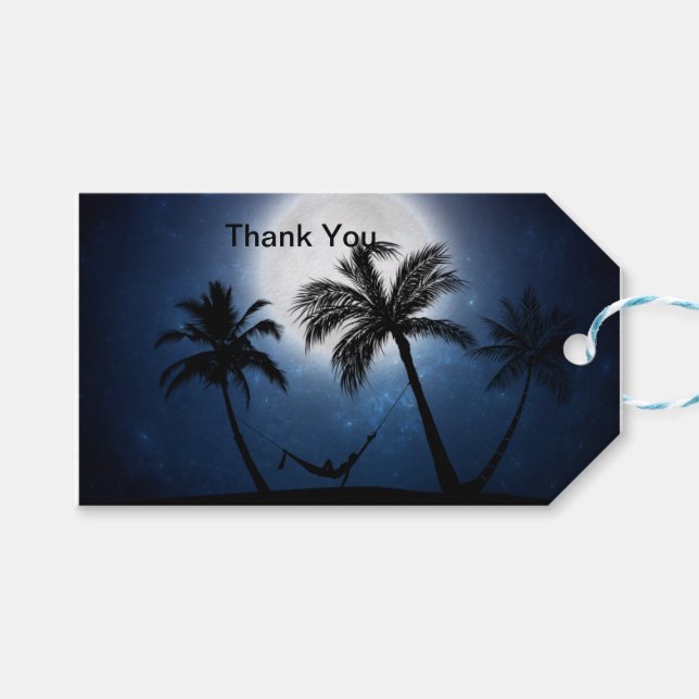 Etiqueta Para Presente Palmeiras à luz do luar (Frente (horizontal))