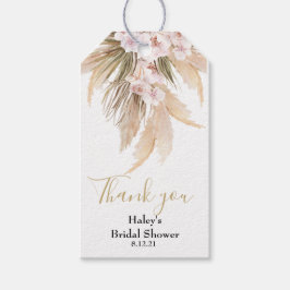 Etiqueta Para Presente Pampas Grass e Orchid Chic Chá de panela