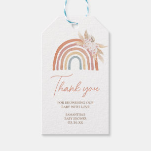 Etiqueta Para Presente Pampas Rosa Grass Boho Rainbow - Pontas