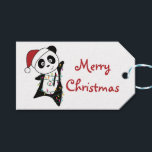 Etiqueta Para Presente Panda Christmas Snow Winter Animals Pandas Trucker<br><div class="desc">The panda for Christmas with fairy lights. Funny animals with gifts and snow to the holidays. Also funny for Christmas in July. Pandas are sweet animals and perfect for Christmas.</div>