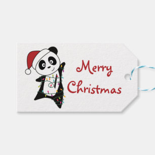 Etiqueta Para Presente Panda Christmas Snow Winter Animals Pandas Trucker