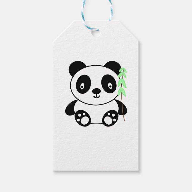 Etiqueta Para Presente Panda com Bamboo (Frente)