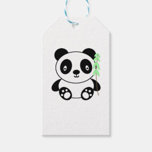 Etiqueta Para Presente Panda com bambu