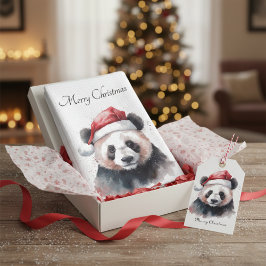 Etiqueta Para Presente Panda de Natal Holly Jolly, personalizado